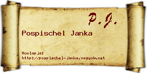 Pospischel Janka névjegykártya